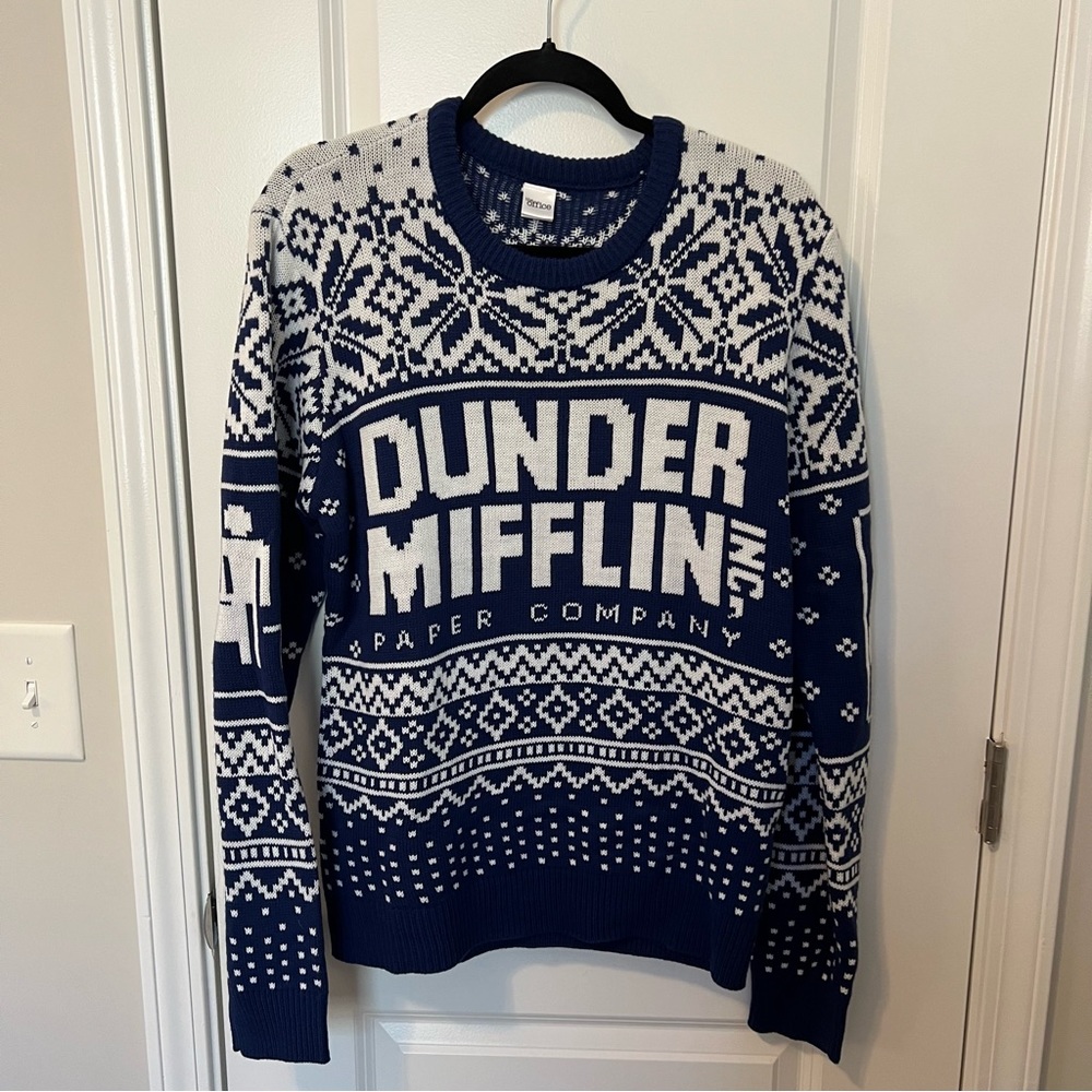 NWOT Dunder Mifflin Inc The Office Christmas Sweater, Size Medium